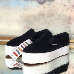 Superga Wool Platform Sneakers